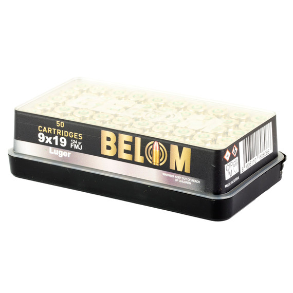 Belom 9MM, 124 Grain, Full Metal Jacket, 50 Round Box 8606110608086