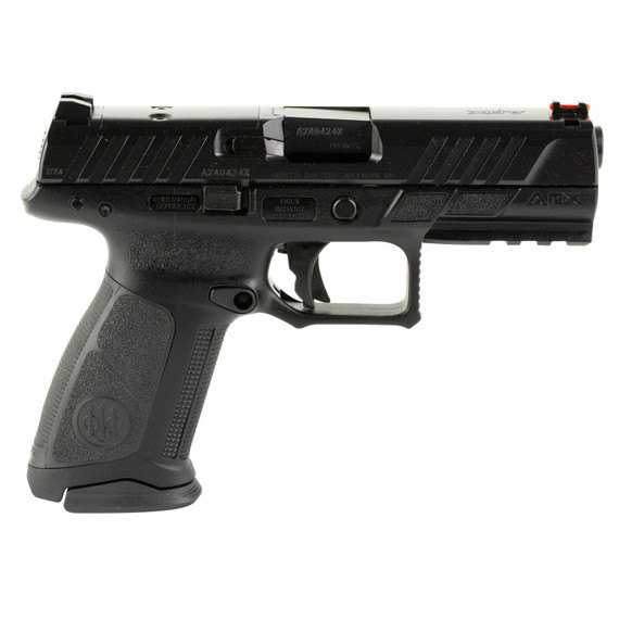 Beretta APX, A1 Full Size, Semi-auto, Striker Fired, Full Size, 9MM, 4.25 in, Black, 15 Rounds, 2 Mags, Optic Ready, Trigger Safety, Fiber Optic, Polymer JAXA1F915FO