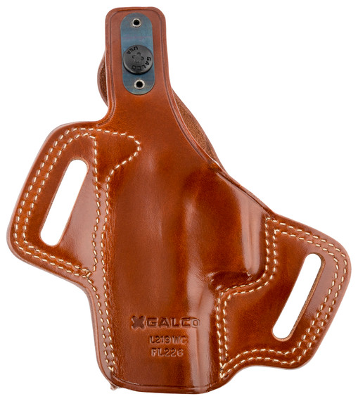 Galco FL226 Fletch OWB Tan Leather Belt Slide Compatible w/Glock 19 Gen1-5/19X/23 Gen2-5/32/45 Belt Up to 1.75 in Wide Right Hand, Holster