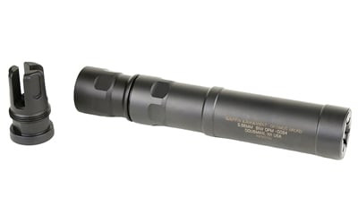 Griffin Armament Optimus Micro, Suppressor, 5.3 in, Rated for 22LR, 22WMR, 17HMR, 5.7MM, 5.56, 204 Rug, 224WBY, 22-250 REM, Stainless Steel, Black Finish, GAOPM