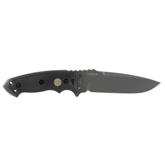 Hogue Sig EX-F01 Tactical, Fixed Blade Knife, Cerakote Finish, Gray, Black G10 Handle, Drop Point, Plain Edge, 5.5 in Blade Length, Includes auto Retention Sheath with Torx Tool 37172