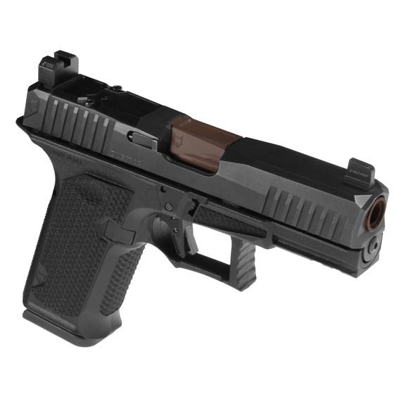 Lone Wolf Distributors Dusk19, Striker Fired, Semi-auto, Polymer Frame Pistol, Compact, 9mm, 4.02 in Bronze Barrel, Matte Finish, Black Frame and Slide, RMR Compatible Optic Cut, Front Night Sight/ Black Rear, 15 Rounds, 1 Mag LWD-DUSK19-BLK
