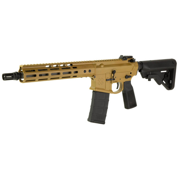 Noveske Gen 4, Semi-auto, SBR, 223 Remington, 556NATO, 10.5 in, Tiger Eye Brown, Magpul MOE-K2, 30 Rounds, MLOK, 7075 Aluminum, Collapsible Stock, Dead AirFlash Hider 02000727-TE