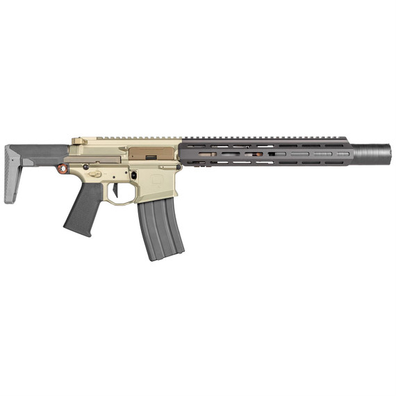 Q Honey Badger, Semi-auto, SBR, 300 Blackout, 7 in Threaded Barrel, Flat Dark Earth Finish, Collapsible Stock, 30Rd, MLOK Handguard, Honey Badger Suppressor Included, 8.4 in Suppressor Length, 1.5 in