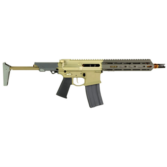 Q Honey Badger, Semi-auto, SBR, 556NATO, 10 in Threaded Barrel, Clear Anodized Finish, Flat Dark Earth, Collapsible Stock, 30 Rounds, 1 Mag, Product Finishes, Shade Variations and Other Imperfections