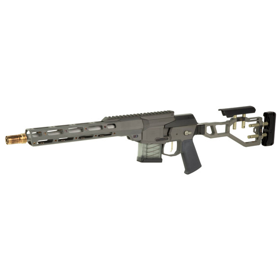 Q The Fix, Bolt Action, Short Barrel Rifle, 5.56 NATO, 12 in Threaded Barrel, 1/2-28, Clear Anodized Finish, Gray, Folding and Adjustable Stock, Two Stage Trigger, Free FLoat Q-Sert Handguard, Right H