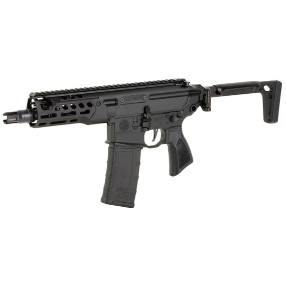 Sig Sauer MCX, Rattler LT, Semi-auto, Short Barreled Rifle, 300 Blackout, 6.75 in Barrel, SIG QRD Flash Hider, Anodized Finish, Black, Folding Stock, Ambidextrous Controls, M-LOK Handguard, 30 Rounds, 1 Mag RMCX-300B-6B-LT-SBR