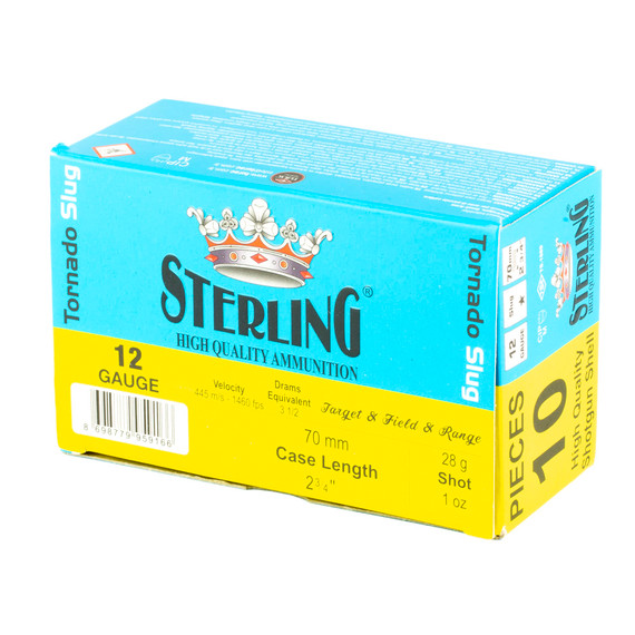 Sterling Big Game Series, 12 Gauge 2.75 in, 1 oz, Tornado Slug, 10 Round Box 8698779959166