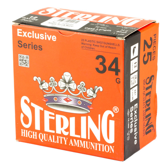 Sterling Exclusive Series, 12 Gauge 2.75 in, #5, 1 3/16 oz, Shot Shell, 25 Round Box 8698779951030