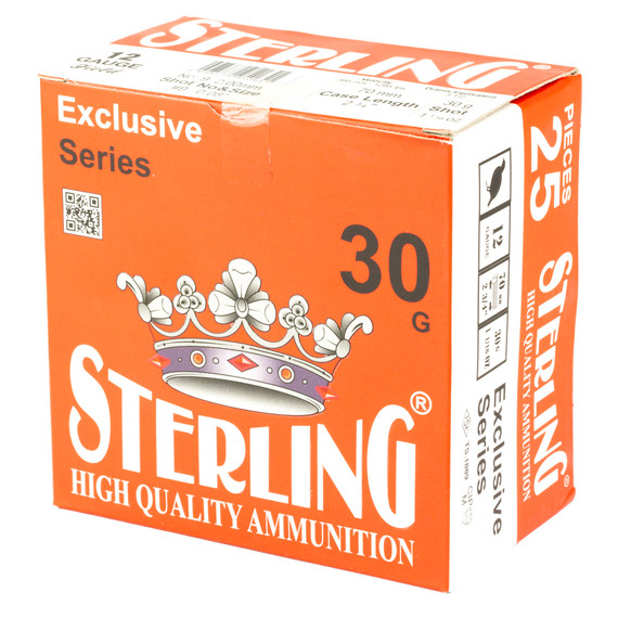 Sterling Exclusive Series, 12 Gauge 2.75 in, #9, 1 1/6 oz, Shot Shell, 25 Round Box 8698779950651
