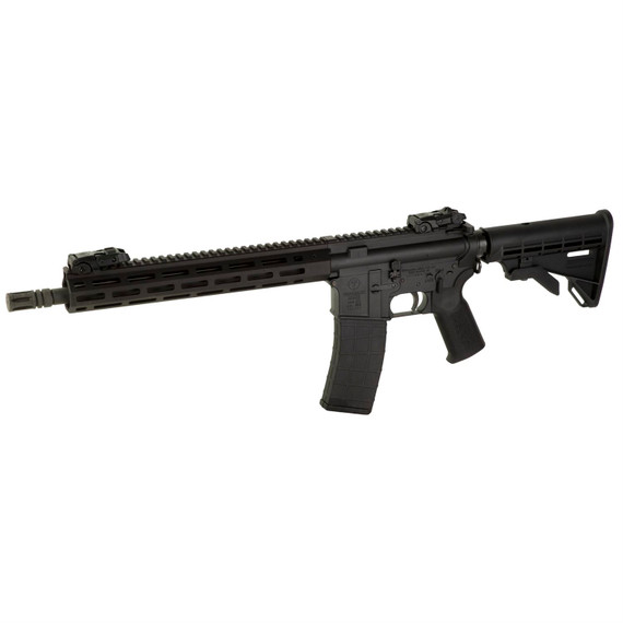 Tippmann M4-22 Elite Compliant, Semi-auto Rifle, AR, 22 LR, 16 in Barrel, Aluminum MLOK Handguard, Faux Slip Fit Flash Hider, Matte Finish, Black, M4 Collapsible Stock, Front/Rear Flip Sights, 1 Mag, 10 Rounds A101036
