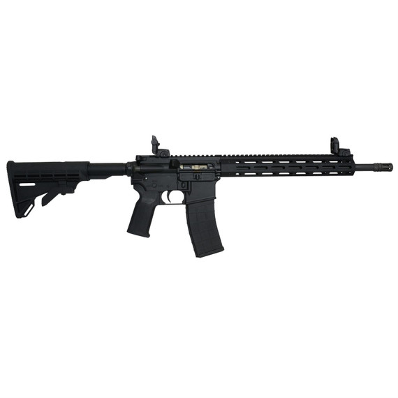 Tippmann M4-22 Elite, Semi-auto Rifle, AR, 22 LR, 16 in Barrel, Aluminum MLOK Handguard, Matte Finish, Black, M4 Collapsible Stock, Front/Rear Flip Sights, 1 Mag, 25 Rounds A101032