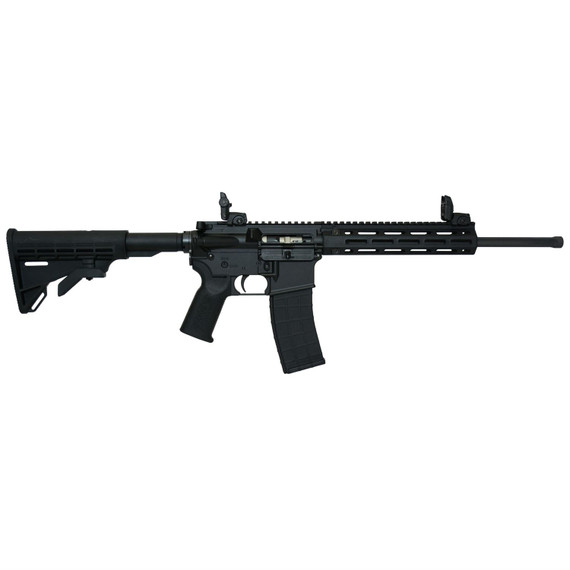 Tippmann M4-22 Pro Compliant, Semi-auto Rifle, AR, 22 LR, 16 in Fluted Barrel, Composite MLOK Handguard, Faux Slip Fit Flash Hider, Matte Finish, Black, M4 Collapsible Stock, Front/Rear Flip Sights, 1 Mag, 10 Rounds A101092
