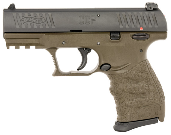 Walther 5083506 CCP M2 Carry Frame 9mm Luger 8+1 3.54 Stainless Steel Barrel, Serrated Steel Slide, Military Green Poly Frame w/Pic Rail, Ergonomic Grip, Pistol