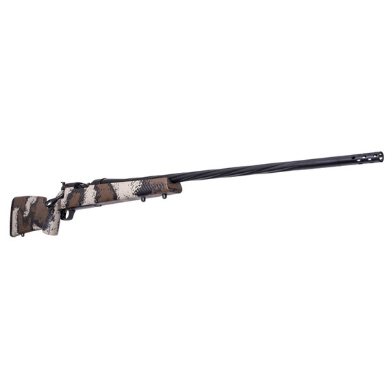 Weatherby Mark V High Country, Bolt Action Rifle, 308 Winchester, 22 in Spiral Fluted #1 Contour Barrel, Threaded 1/2-28, 1:10 in Twist, Deep Fluted Bolt, Cerakote Finish, Graphite Black, Peak 44 Bast