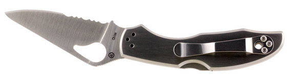 Spyderco BY04PS2 Byrd Meadowlark 2 2.94 in Folding Clip Point Part Serrated 8Cr13MoV SS Blade Stainless Steel Handle Includes Pocket Clip, Knife