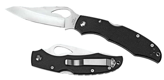 Spyderco BY03PSBK2 Byrd Cara Cara 2 Lightweight 3.75 in Folding Drop Point Part Serrated 8Cr13MoV SS Blade Black Textured FRN Handle Includes Pocket Clip, Knife