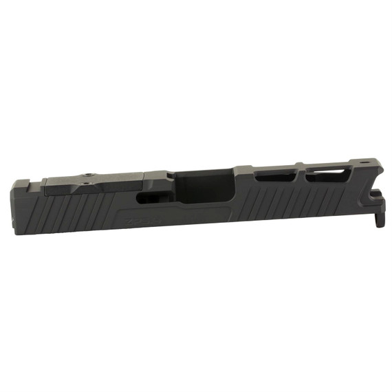 Zaffiri Precision ZPS.4, Optics Ready Stripped Slide, RMR Footprint, Lightening Cuts, Cerakote Finish, Armor Black, For Glock 19 Gen 3, Includes Black Anodized Optics Plate Cover and Screws ZPS.4.19.BLK