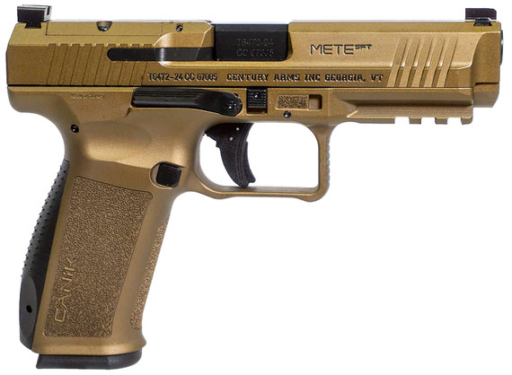 Canik HG5636BBN Mete SFT Full Size Frame 9mm Luger 20+1 4.46 Black Match Grade Barrel, Burnt Bronze Cerakote Optic Ready/Serrated Steel Slide, Poly Frame w/Beavertail & Pic Rail, Aggressive Texture Interchangeable Backstrap Grip, Ambi, Pistol
