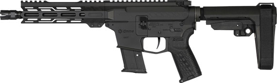 CMMG 57A340FAB Banshee MK57 5.7x28mm 20 8 Black Nitride Medium Taper Threaded Barrel, EML 7 M-LOK Handguards, Black Armor Cerakote Aluminum Pic Rail Receiver, CMMG Zeroed Grips, Tactical Pistol