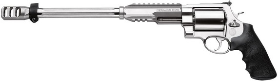 Smith & Wesson 170339 Model 460 Performance Center XVR 460 S&W Mag 14 in Stainless Steel Barrel With Muzzle Brake & 5rd Cylinder, Satin Stainless Steel X-Frame, Chromed Hammer & Trigger With Stop, Includes Bi-Pod , Revolver