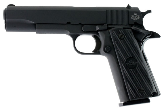 Rock Island 51453 GI Standard FSHC *CA Compliant 45 ACP Caliber with 5 in Barrel, 10+1 Capacity, Overall Black Parkerized Finish Steel, Beavertail Frame, Serrated Slide & Black Rubber Grip, Pistol