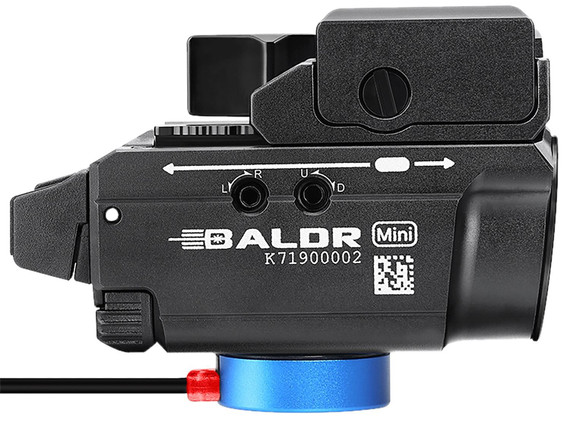 Olightstore Usa Inc OBALDRMINIBK1 Baldr Mini Black Anodized 100/600 Lumens White LED Green Laser
