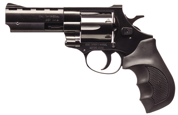 Weihrauch Guns EARB3574 Windicator 357 Mag 6rd 4 in Blued Steel Barrel & Cylinder, Compact Blued Steel Frame w/Exposed Hammer, Ramp Front/Fixed Rear Sights, Finger Grooved Black Rubber Grip , Revolver