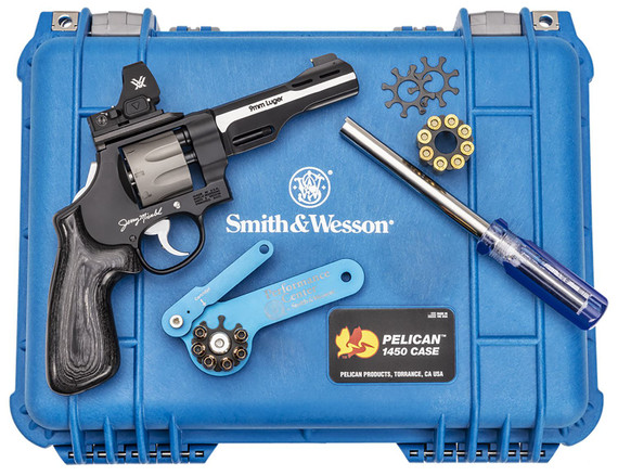 Smith & Wesson 14045 PC Model 327 w/Optic N-Frame 9mm Luger 8 Shot 5 Black/SS Ported Barrel, Black Scandium Alloy Frame, JM Signature Black Laminate Grip, Vortex CompDot, C.O.R.E Optic System, Revolver