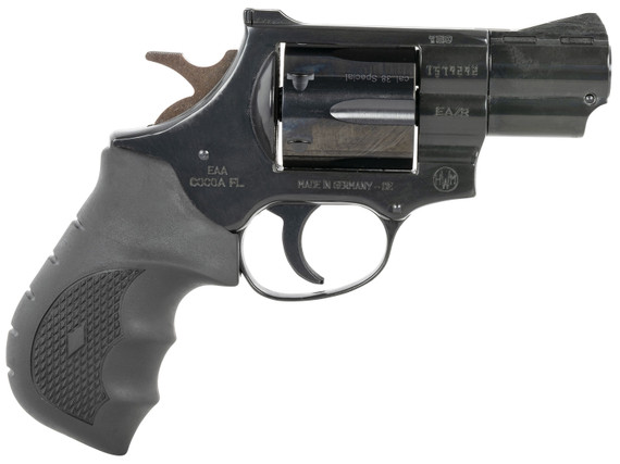 Weihrauch Guns 770125 Windicator 38 Special 6rd 2 in Blued Steel Barrel & Cylinder, Compact Blued Steel Frame w/Exposed Hammer, Ramp Front/Fixed Rear Sights, Finger Grooved Black Rubber Grip , Revolver