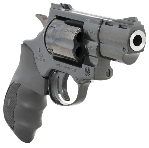 Weihrauch Guns 770125 Windicator 38 Special 6rd 2 in Blued Steel Barrel & Cylinder, Compact Blued Steel Frame w/Exposed Hammer, Ramp Front/Fixed Rear Sights, Finger Grooved Black Rubber Grip , Revolver