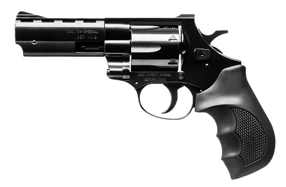 Weihrauch Guns 770123 Windicator 38 Special 6rd 4 in Blued Steel Barrel & Cylinder, Compact Blued Steel Frame w/Exposed Hammer, Ramp Front/Fixed Rear Sights, Finger Grooved Black Rubber Grip , Revolver