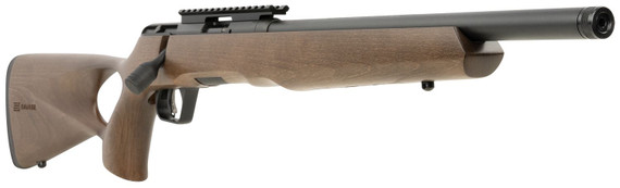Savage 70217 B Series Timber 22 LR 10+1 18 Matte Black Threaded Barrel, Matte Black Pic Rail Carbon Steel Receiver, Woodgrain Fixed Thumbhole Stock, Rimfire Rifle