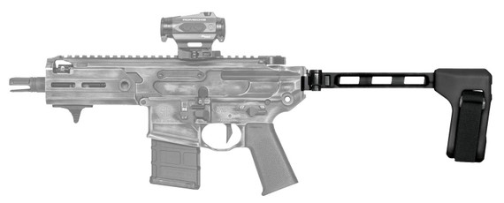 SB Tactical FS1913-01-SB FS1913-01-SB Side Fold Black Synthetic with 9.60 OAL & Nylon Strap for AR-Platform with 1913 Pic Rail (Tube Not Included), Brace