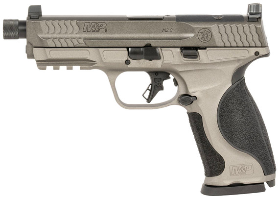 Smith & Wesson 14162 M&P M2.0 Full Size Frame 9mm Luger 17+1, 4.63 Black Threaded Barrel, Gray Optic Cut/Serrated Steel Slide, Gray Aluminum Frame w/Pic Rail, Black Poly Grip, Pistol