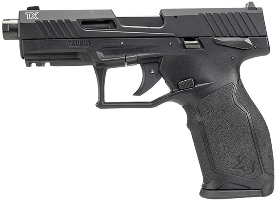 Taurus 1-2TX22141 TX22 Gen 2 Full Size Frame 22 LR 16+1/22+1 4.60 Matte Black Threaded Barrel, Black Hard Coat Anodized Serrated Slide, Adj Rear Sight, Black Poly Frame w/Pic Rail, Rimfire Pistol