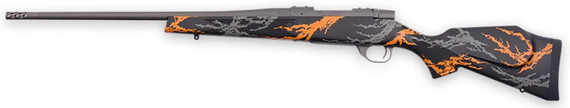 Weatherby VYH243NR2B Vanguard Hunter Compact 243 Win 5+1 22 Tungsten Gray Cerakote #1 Threaded Barrel, Tungsten Gray Cerakote Drilled & Tapped Steel Receiver, Black w/Gray & Orange Sponge Accents Adj Synthetic Stock, Rifle
