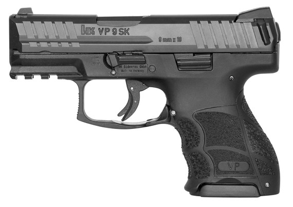 Heckler & Koch 81000094 VP9SK Sub-Compact 9mm Luger 10+1 3.39 Black Polygonal Rifled Barrel, Black Serrated Slide & Poly Frame w/Pic Rail & Serrated Trigger Guard, Black Finger Grooved Poly Grips Ambi, Pistol