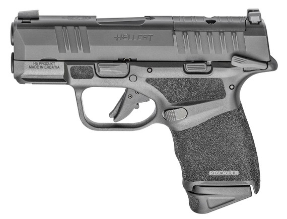 Springfield HC9319BOSPMS Hellcat OSP 9mm Luger 11+1/13+1 3" Black Melonite Steel BBL, Black Melonite Optic Ready/Serr Slide, Black Polymer Frame w/Pic Rail, Adaptive Texture Grip,Pistol