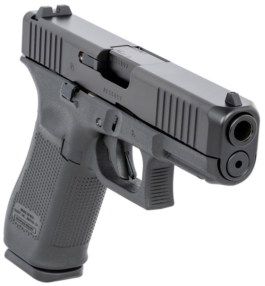 Glock UA455S203 G45 Gen5 Compact 9mm Luger 17+1 4.02 Black GMB Barrel, Black nDLC Serrated Slide, Black Poly Frame w/Acc Rail, Black Textured w/Interchangeable Backstrap Grip, Ambi, USA Made, Pistol