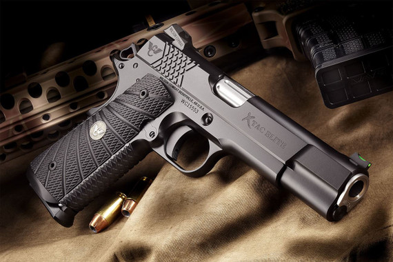 Wilson Combat X-TAC Elite Pistol XTCE-FS-45, 45 ACP, 5" Match, Fiber Optic, Black Armor-Tuff, 8 Rds