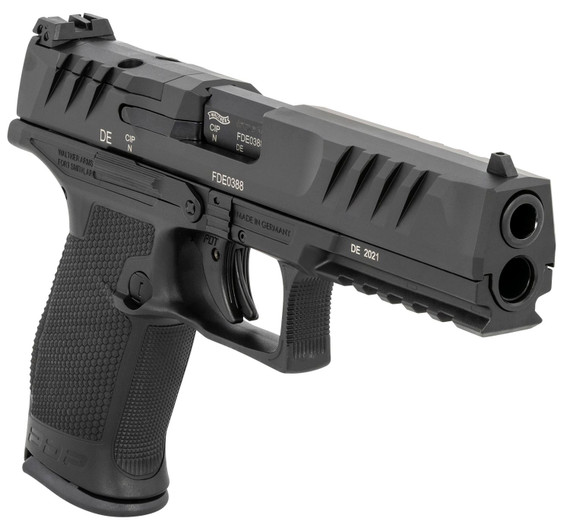 Walther Arms 2844222 PDP Compact Frame 9mm Luger 15+1 5" Black Steel BBL, Black Optic Ready/Serr Steel Slide, Black Polymer Frame w/Pic Rail, Textured Polymer Grip, Ambidextrous,Pistol