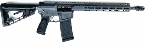 Wilson Combat Recon Tactical Rifle TR-RCRG556148F, 5.56 NATO, 14.7" (16" Pinned) Fluted, Billet, Rogers Super Stock, 12.6" M-LOK, Gray, 30 Rds