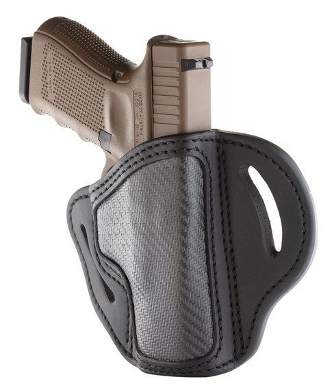 1791 Gunleather CFBH21SBLR BH2.1 OWB Size 2.1 Stealth Black Carbon Fiber/Leather Belt Slide Compatible w/ Glock 17 Compatible w/ S&W M&P Shield Compatible w/ Springfield XD Right Hand