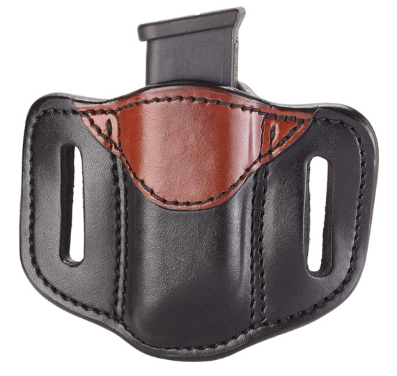 1791 Gunleather MAG12BLBA MAG1.2 Single Black w/Brown Trim Leather Double Stack