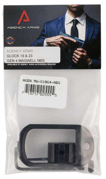 Agency Arms MW-G19G4-NBS Magwell Compatible with Glock 19 Gen4 6061-T6 Aluminum Black Hardcoat Anodized