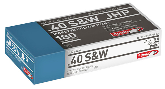 Aguila 1E402115 40 S&W 180 GR JHP 50Box/20Case