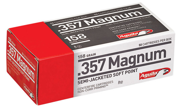 Aguila 357 Magnum 158 GR Jacketed Hollow Point Nickel Case 50 Bx/ 20 Cs