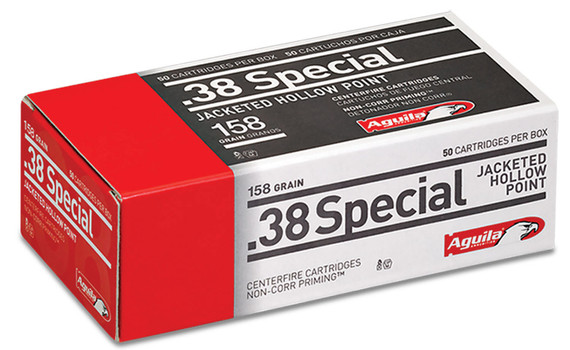 Aguila 38 Special 158 GR Jacketed Hollow Point 50 Bx/ 20 Cs