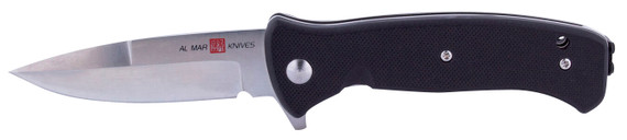 AL Mar Knives AMK2200 Mini S.E.R.E. 2020 G 3 in Folding Talon Plain Satin D2 Steel Blade G10 Black Handle